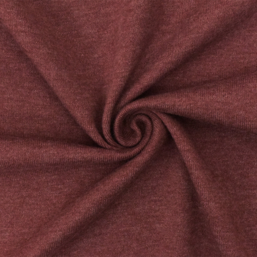 Heather Red Organic Cotton Poly Stretch Spandex 1x1 Rib Knit Fabric ...